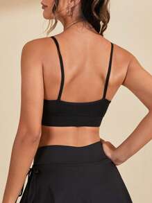 Yoga Sxy Áo lót thể thao Nữ Lộ Lưng Cắt ra màu trơn - màu đen - Xem 2