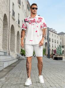 Manfinity Homme 男士大码印花襯衫 - 白色 - 查看 6