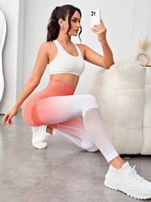 Easithlete 漸層鏤空收復運動打底褲 - 彩色 - 查看 2