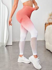 Easithlete 漸層鏤空收復運動打底褲 - 彩色 - 查看 4