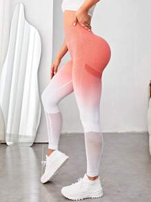 Easithlete 漸層鏤空收復運動打底褲 - 彩色 - 查看 5