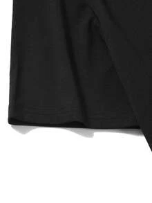 ROMWE MEN Grunge Punk 男士骷髏及字母圖案t恤 - 黑色 - 查看 5