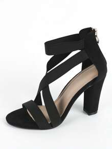 Grande Taille Pour Femme À La Mode À Talon Haut Sandales , Noir À Talons Hauts Sandales