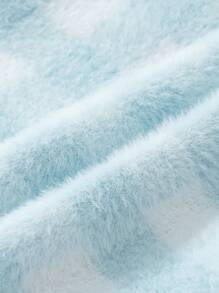 SHEIN Tween Girl Buffalo Plaid Pattern Crop Cardigan - Blue and White - View 6