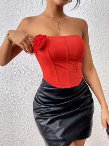 Zolique 3D Curved Hem Ống ngọn - Màu Cam cháy - Xem 4