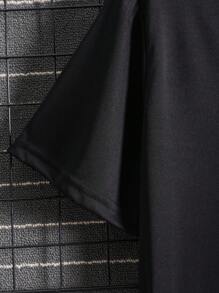 男士聖誕圖案T恤 - 黑色 - 查看 3