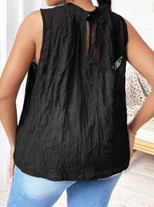 SHEIN VCAY 大碼素色無袖襯衫