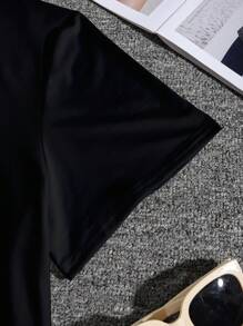 SHEIN EZwear 大碼標語圖案T恤