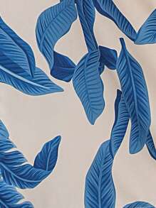 SHEIN VCAY Bản in nhiệt đới Thắt lưng Bộ áo liền quần Cami - Nhiều màu - Xem 5