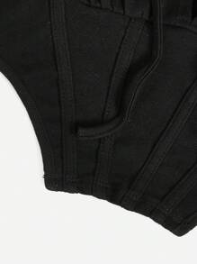 SHEIN EZwear Knot Detail Asymmetrical Hem Cami Top - Black - View 5
