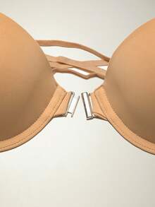 1 par Sujetador unicolor con aro con con tira ajustable - Albaricoque - Ver 3