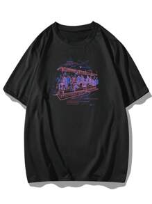 Manfinity Hypemode Men Figure And Slogan Graphic Tee - Black - View 1