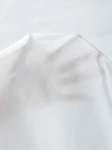 SHEIN Essnce 蕾絲拼接方領襯衫 - 白色 - 查看 7