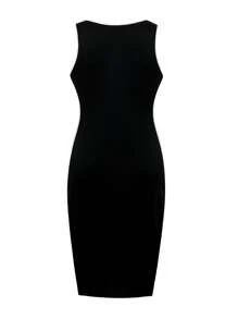 SHEIN Unity Hơn Tương phản ràng buộc Đầm - Đen và trắng - Xem 2