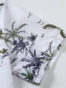 Men Tropical Print Shirt Without Tee - White - View 5