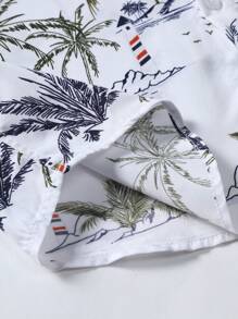 Men Tropical Print Shirt Without Tee - White - View 6