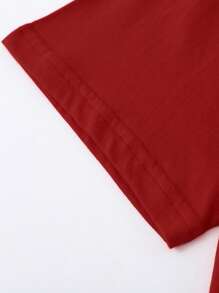 INAWLY Slogan Graphic Tee Be Real Not Perfect Graphic Tees Women Tops - Burgundy - View 6