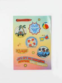 ROMWE 1 feuille Autocollant Assorti - Multicolore - Voir 3