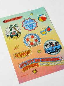 ROMWE 1 feuille Autocollant Assorti - Multicolore - Voir 4