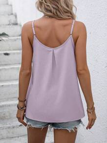 SHEIN LUNE 素色拼接細節吊帶上衣 - 紫色 - 查看 2