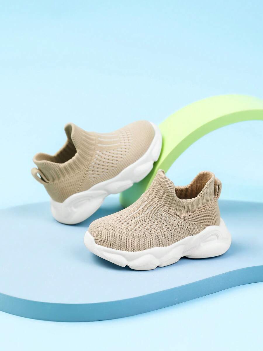Baby Boys Slip On Breathable Sporty Chunky Sneakers For Summer - Khaki - View 1