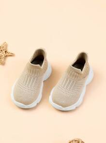 Baby Boys Slip On Breathable Sporty Chunky Sneakers For Summer - Khaki - View 2