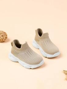 Baby Boys Slip On Breathable Sporty Chunky Sneakers For Summer - Khaki - View 5