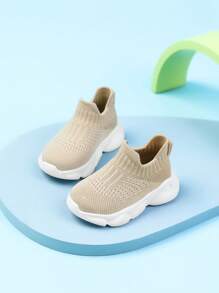 Baby Boys Slip On Breathable Sporty Chunky Sneakers For Summer - Khaki - View 6
