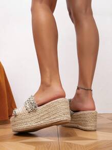 NỮ Xén Thô Đế Espadrille Dép xăng đan , Kỳ nghỉ Mùa hè Hình phẳng Dép xăng đan - Nhiều màu - Xem 5