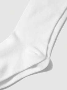 Calcetines largos de punto para niños de la temporada de regreso a la escuela - Blanco - Ver 5