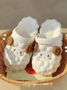 Dễ thương Mùa hè Của phụ nữ Dép đi trong nhà Hoạt hình Hình dạng Trong nhà Ngoài trời Trượt Giày lười - trắng - Xem 5