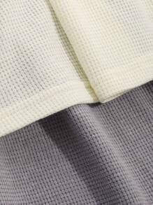 DAZY Letter Graphic Drop Shoulder Lounge Set Pajama - Multicolor - View 9