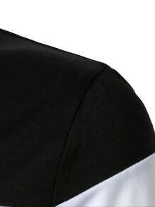 Manfinity Homme Hombres Camiseta de color combinado con botón