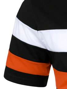 Manfinity Homme Hombres Camiseta de color combinado con botón