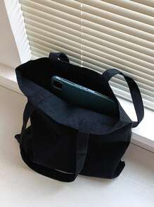 New Now Artist Dark Fashionable Canvas Bag With Skeleton Pattern, Holiday - Black - View 3