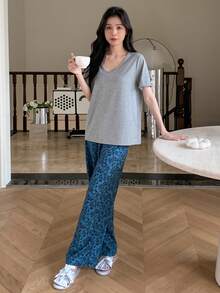 DAZY Áo phông trơn & In hoa Quần - Nhiều màu - Xem 8