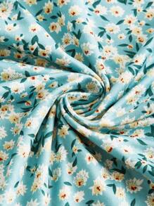 SHEIN EZwear Ditsy Floral Print Ruffle Hem Tube Dress - Multicolor - View 4