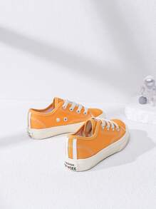 2023 Spring/summer New Arrival Smiling Face Canvas Shoes For Kids, Fashionable, Casual, Comfortable, Flat Sole Sneakers