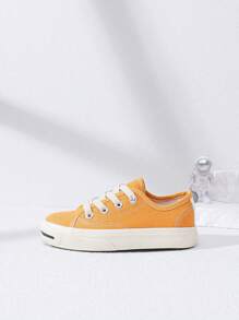 2023 Spring/summer New Arrival Smiling Face Canvas Shoes For Kids, Fashionable, Casual, Comfortable, Flat Sole Sneakers