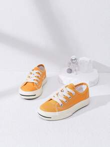 2023 Spring/summer New Arrival Smiling Face Canvas Shoes For Kids, Fashionable, Casual, Comfortable, Flat Sole Sneakers