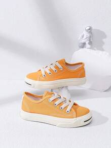 2023 Spring/summer New Arrival Smiling Face Canvas Shoes For Kids, Fashionable, Casual, Comfortable, Flat Sole Sneakers