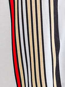 Calvaya Hơn In sọc Nút phía trước Áo thun - trắng - Xem 6