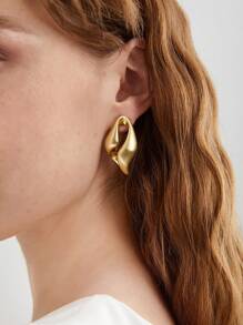 MOTF PREMIUM 鏤空耳釘 - 金色 - 查看 1