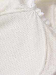 Tween Girl Contrast Lace Cartoon Patched Bra - White - View 3