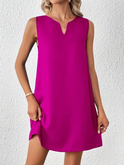 SHEIN Essnce Vestido tank de cuello notch sin manga