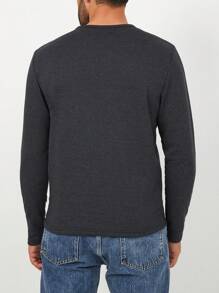 SHEIN Cottnline Men Bear & Slogan Graphic Tee - رمادي غامق - مشاهدة 2