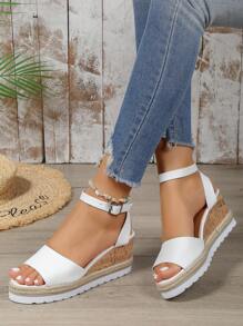 NỮ Đồ trang trí khóa Espadrille Dây đeo mắt cá chân Dép quai hậu , Kỳ nghỉ Nâu Dép xăng đan Cho mùa hè - màu nâu - Xem 1