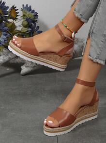 NỮ Đồ trang trí khóa Espadrille Dây đeo mắt cá chân Dép quai hậu , Kỳ nghỉ Nâu Dép xăng đan Cho mùa hè - màu nâu - Xem 2