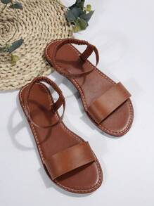 NỮ Chi tiết đường khâu Dép Quai Quai Mắt Cá Chân , Thanh lịch Nâu Dép phẳng Cho mùa hè - màu nâu - Xem 5