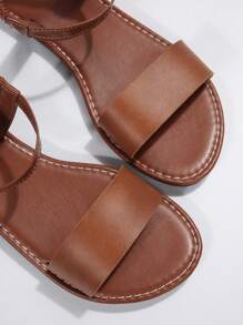 NỮ Chi tiết đường khâu Dép Quai Quai Mắt Cá Chân , Thanh lịch Nâu Dép phẳng Cho mùa hè - màu nâu - Xem 6